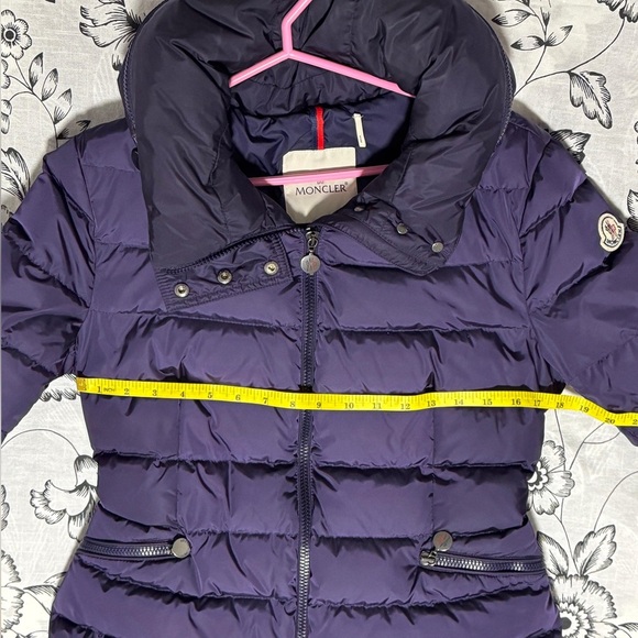 Authentic Moncler Purple Peplum Hooded Coat Women’s Size 2 - Picture 10 of 13